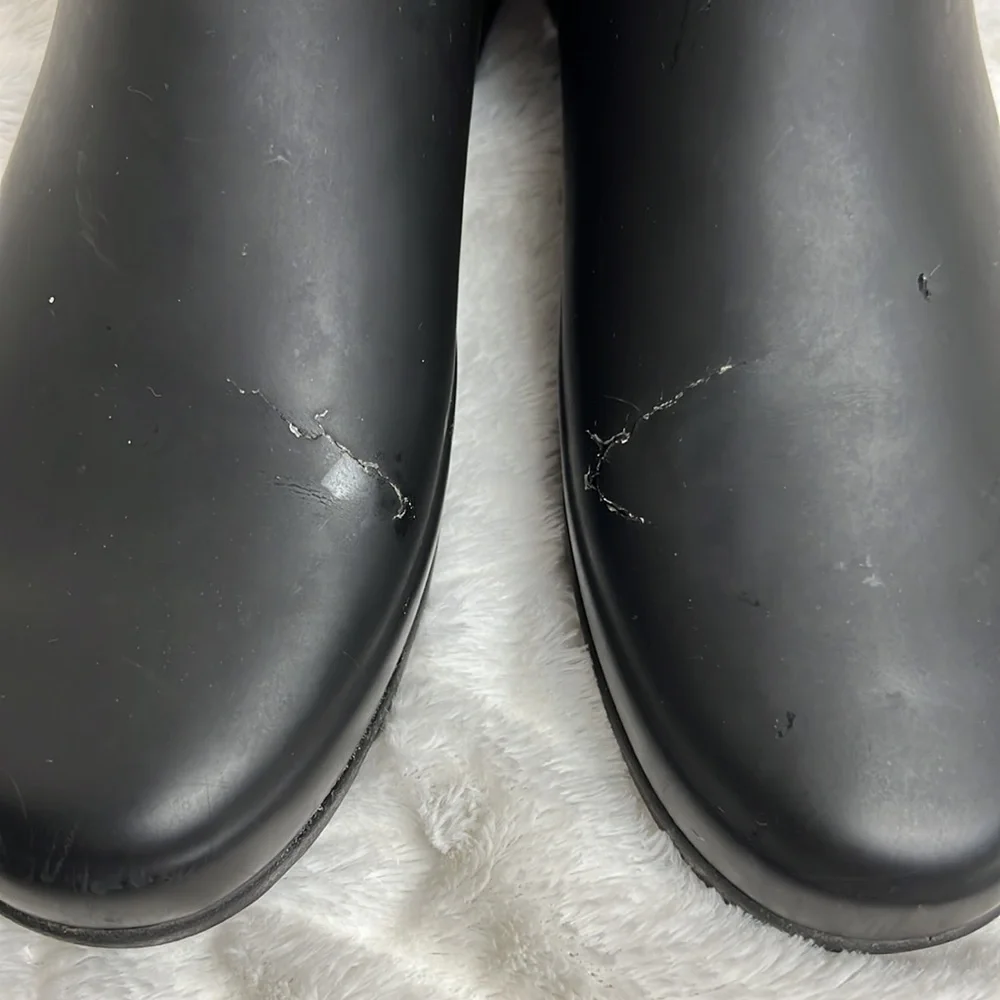 Hunter Women’s Black Refined Slim Fit Chelsea Ankle Rubber Boots Shoes - Sz 9/40